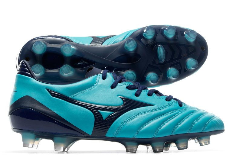 Mizuno Morelia Neo K Leather II MD FG Football Boots Blue Atoll Blue Depths 60.00